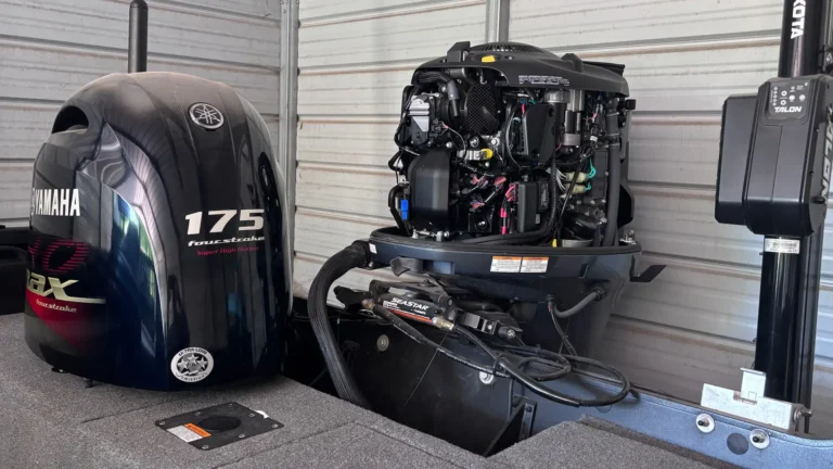 Yamaha 175 outboard motor with cowling off — Midwest boat motor service guide